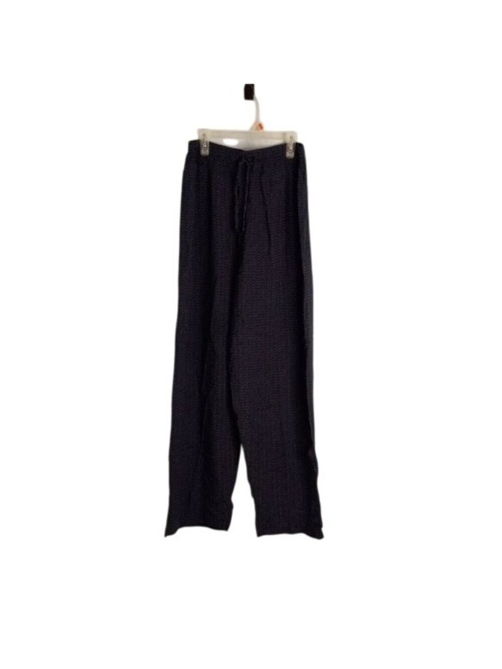 Vtg Electric Designs Womens XL Navy Rayon Lounge Pants Elastic Waist Drawstring